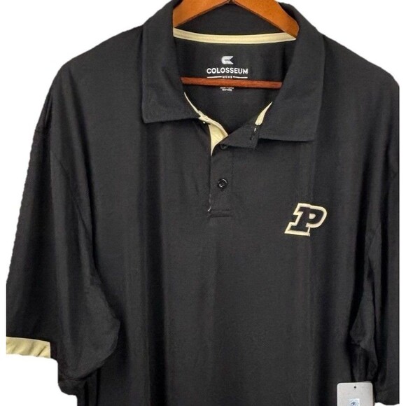 NWT Men's Colosseum Purdue Boilermakers Big & Tall Polo 3XT Black Tall New - Picture 2 of 7